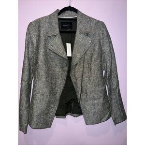 Banana Republic Moto Jacket Size‎ 6 Gray Career Business Casual Blazer